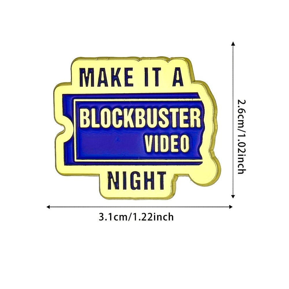 VINTAGE BLOCKBUSTER LOGO OIL DRIPPED ENAMEL PIN NWT - Picture 3 of 10